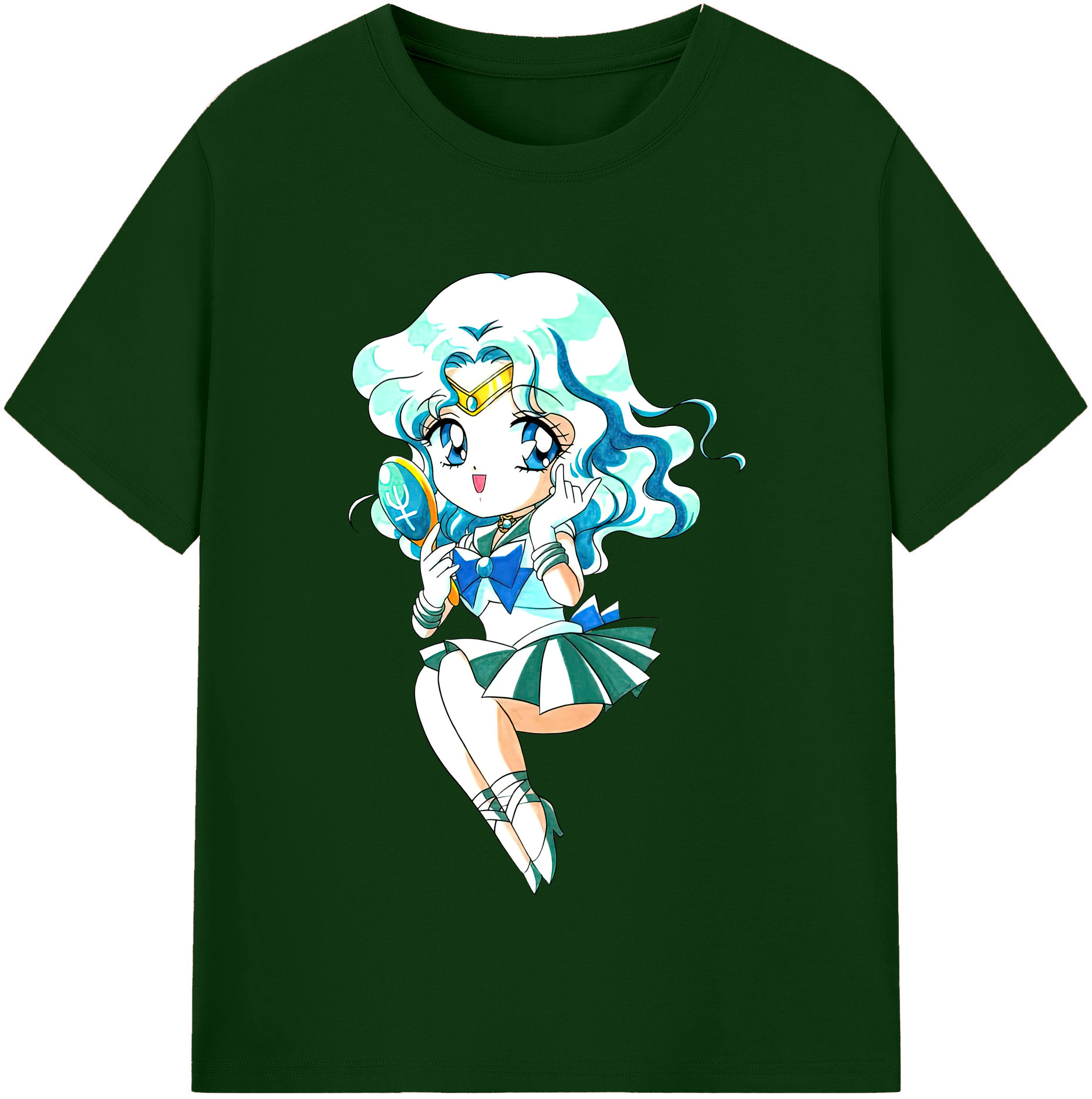 （画像用） 美少女戦士セーラームーン 海王 みちる（かいおう みちる） Sailor Moon Kaiou Michiru 綿100％半袖Tシャツ（フロントプリント）